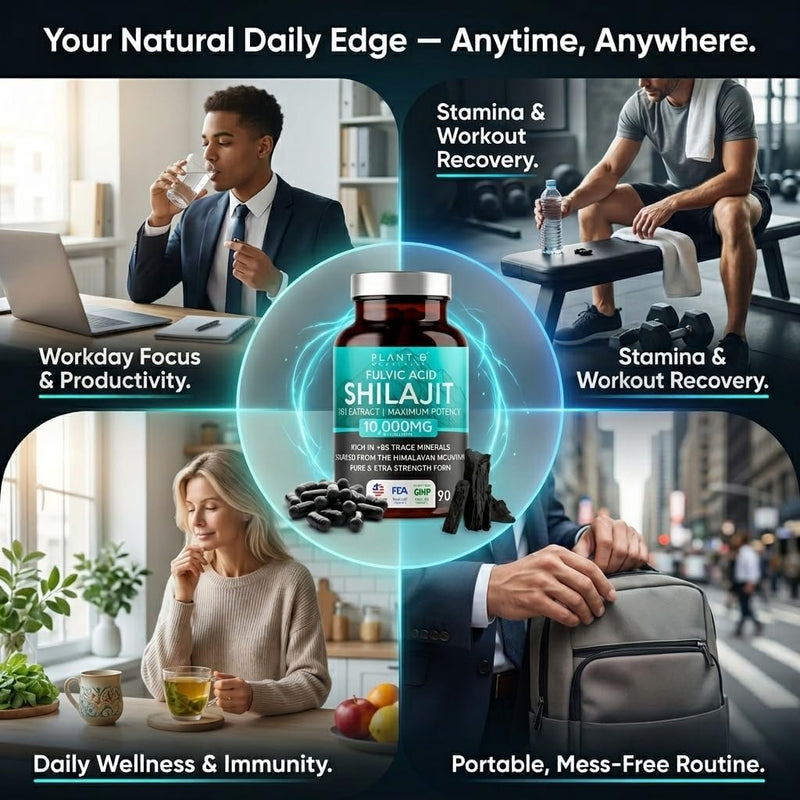 Thinbi Pure Himalayan Shilajit 10000mg Maximum Potency Organic Capsules 90 Count with Fulvic Acid & Trace Minerals for Enhanced Energy and Immune Support Men & Women Better Than Shilajit Resin - BeesActive Australia