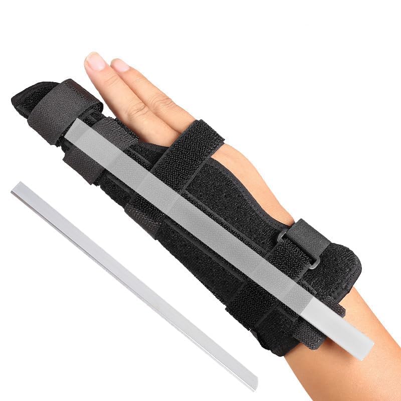 Boxer Fracture Metacarpal Splint, Adjustable Pinky Finger Brace Metacarpal Splint Hand Brace Straightening for Trigger Finger, Injury, Fracture, Broken, Tendonitis (Large) Large