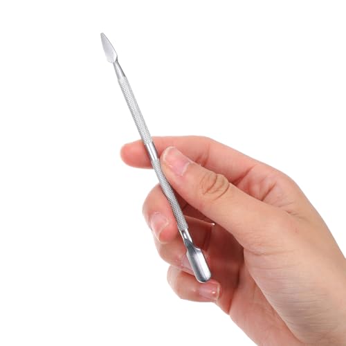 Molain 6 PCS Metal Cuticle Pusher, Double Ended Stainless Steel Cuticle Remover Tool for Manicure Pedicure Professional Nails Polish Remover Cleaner Tools