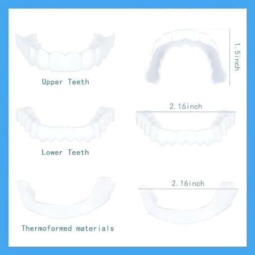 2 Pack Wearable Smile Cover, Bendable Teeth Accessory for Daily Social Gathering (Ivory White, b) Ivory White 1 Count (Pack of 2)