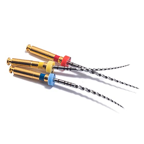 SNAWOP Dental Endo Files 3PCS X-One Gold Reciprocating Rotary Niti File for Endodontic Root Canal Treatment (21MM Assorted) 21MM Assorted