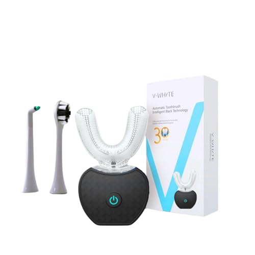 V-WHITE Ultrasonic U-Shaped Toothbrush for Teeth Whitening, Electric Toothbrush for Adults & Kids - 360° Mouth Cleansing - Wireless Charging & LED Light -Waterproof IPX7 Certified