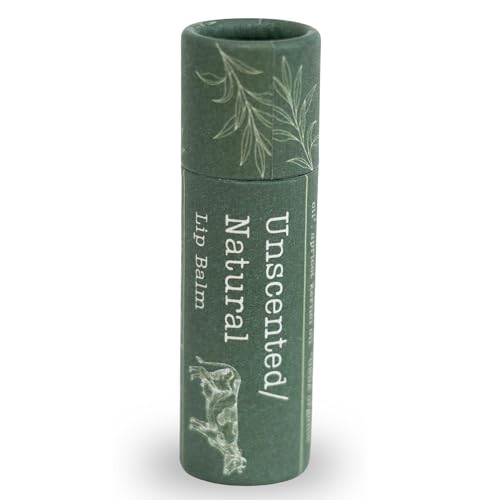 Hearth & Homestead Handmade Beef Tallow Lip Balm - 100% Grass Fed, Beeswax & Organic Cocoa Butter - Natural Chapped Lip Repair - Unscented - .33oz Unscented (Herb-Infused)
