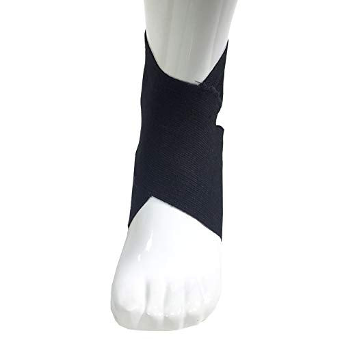 Champion Figure-8 Ankle Support, Light Elastic Compression Brace, Muscle Joint Recovery, Black, Medium
