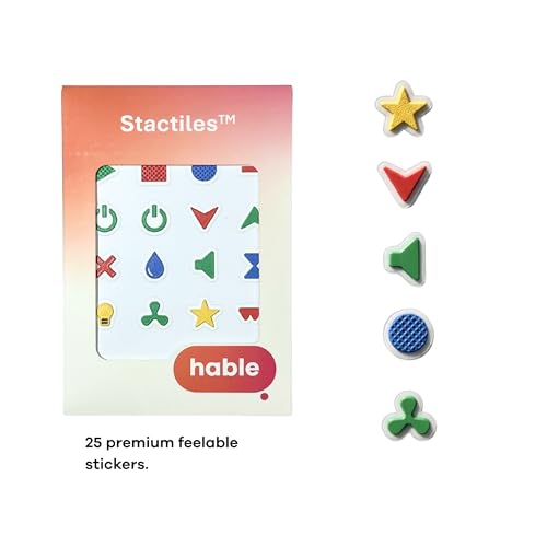 25 Premium Tactile Stickers for Blind & Visually Impaired - Appliance Identification Markers (Stove, Oven, Washing Machine) - Water Safe & Heat Resistant - Tactile Symbols (Braille)