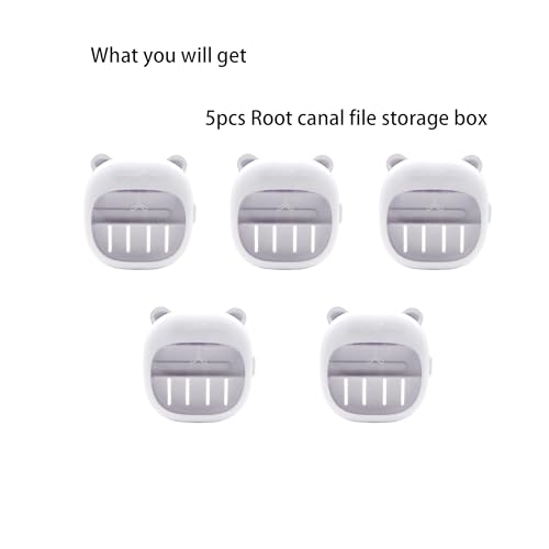 Dental Endodontic File Storage Box,Dental Disinfection Case, Dental Endodontic Measuring Tools, White, Pack of 5