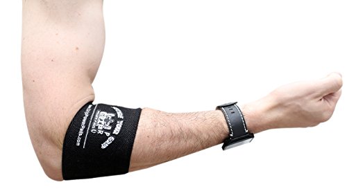 Grip Power Pads Elbow Compression Sleeve (2 Count) Golf Elbow Brace Weightlifting Sleeve Tennis Strap Arthritis (Black, Medium 9"-9.75")