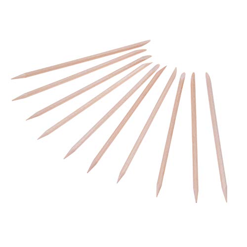 Kare & Kind 100x Double-Sided Orange Wood Nail Sticks - Cuticle Pusher Remover Cleaner - Manicure, Pedicure, DIY - Home, Nail Salon - for Beginners and Profesional Nail Technicians