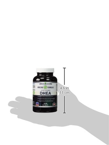 Amazing Formulas DHEA 100 Mg per Serving | 120 Tablets Supplement | (Dehydroepiandrosterone) | Non-GMO | Gluten-Free | Made in USA 1 Pack | 120 Count