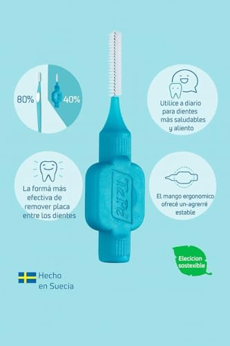 TePe Original Interdental Brush, 0.45 mm, for Cleaning Teeth Gaps, 20pcs Orange
