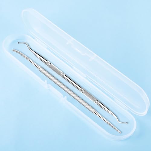 2PCS Ingrown Toenail File and Lifters, Upgraded Professional Surgical Safe Ingrown Toenail Removal Kit Ingrown Toenail Tool White