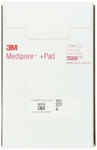 3M™ Medipore™ +Pad Soft Cloth Dressing, 3569, Dressing - 3-1/2 in x 6 in 1