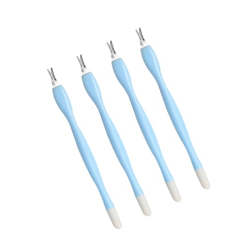 4 Pcs Cuticle Trimmer Pusher Remover, Rubber Tip Gentle on Nail Bed, Stainless Steel Cuticle Remover, Manicure Tool for Fingernails