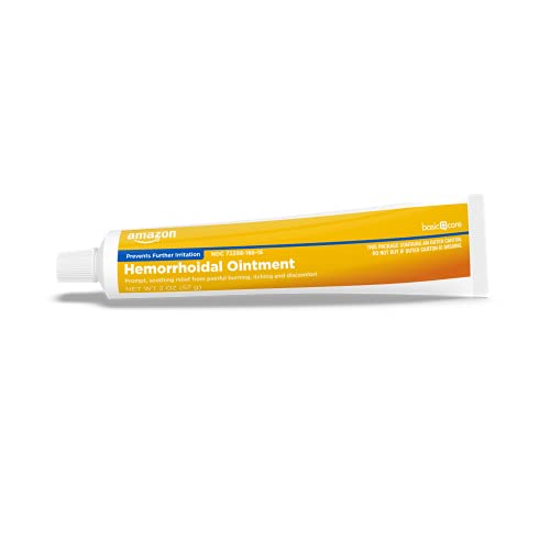 Amazon Basic Care Hemorrhoid Ointment, Fast-Acting Pain Relief, Relieves Burning, Itching, Swelling and Discomfort, 2 ounce (Pack of 1)