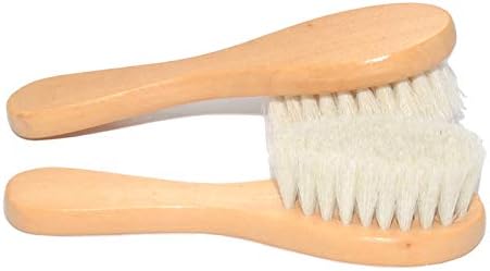 yarui Baby Brush Wooden Baby Hair Brush Pure Natural Wool Comb Brush Newborn Infant Baby Brush Head Massager - BeesActive Australia