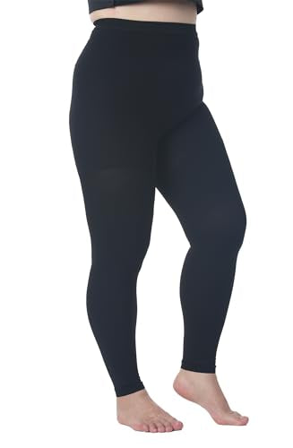 Plus Size 5XL Compression Pantyhose Footless for Women & Men 15-20 mmHg 15-20mmhg Footless Black 5X-Large
