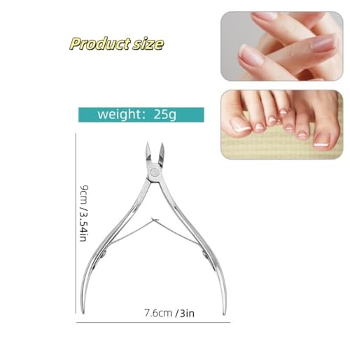 2 Pcs Professional cuticle trimmer, Cuticle Nippers Cuticle Cutter – Stainless Steel Cuticle Nippers with Pointed Blades – Essential Nail Tools for Manicure and Pedicure