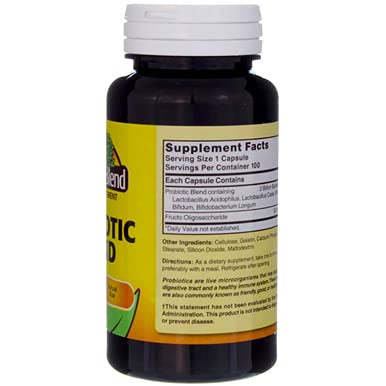 Nature's Blend Probiotic Blend, 100 Capsules (Pack of 3)