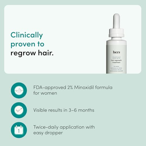 hers Hair Regrowth Treatment, Minoxidil 2% for Women, Unscented, 2 Pack Serum