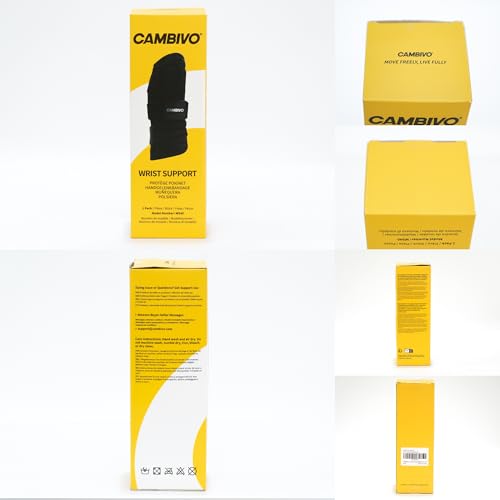 CAMBIVO Wrist Brace for Carpal Tunnel Tendonitis – Night & Day Compression Wrist Support with Removable Aluminum Splint, One-Hand Easy Adjust, Breathable Mesh, Left Hand S/M Black Small/Medium(Left Hand)