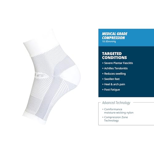 OS1st DS6 Decompression Sleeve – Single Sleeve for Resting Therapy – Moderate to Severe Plantar Fasciitis Relief, Achilles Tendonitis, Heel Pain & Foot Drop Support – Comfortable Night Splint Sock for Men & Women Small