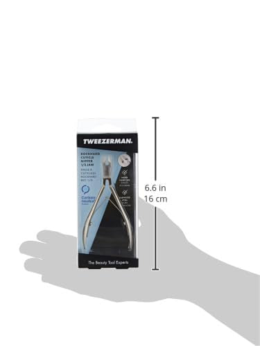 Tweezerman Rockhard Stainless Steel Cuticle Nipper, 1/2 Jaw 1 Count (Pack of 1)