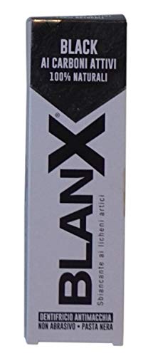 BlanX: "Black" Whitening Black Toothpaste - 2.54 Fluid Ounces (75ml) Tube (Pack of 3) [ Italian Import ]