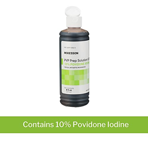 McKesson PVP Prep Solution USP, 10% Povidone-Iodine, 8 oz, 1 Count 8 Fl Oz (Pack of 1)