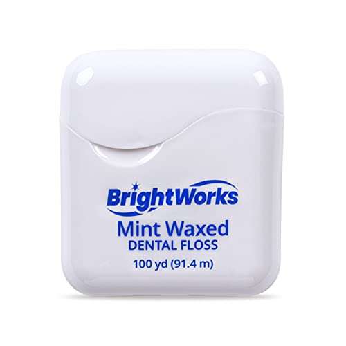 BrightWorks Dental Floss Mint Waxed 100yd 4-Pack for Oral Hygiene