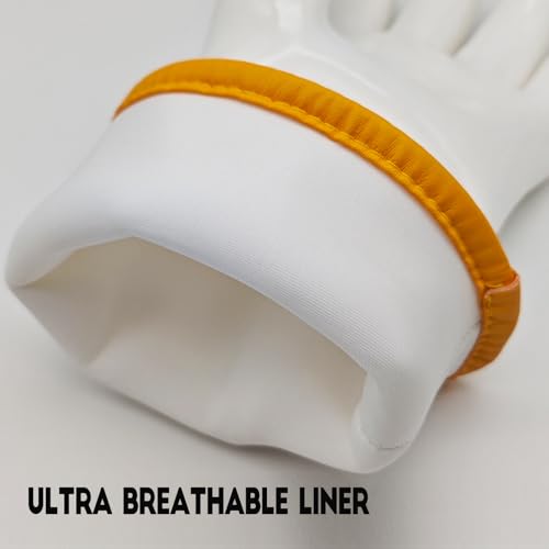 DEYAN Silicone BBQ Grill Gloves, Heat Resistant Oven Mitts,9/L White 9/L