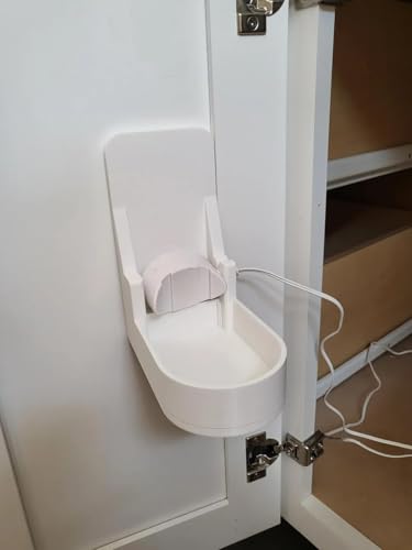 Wall Mount Holder for Waterpik Cordless Water Flosser, White Cabinet Door Storage Organizer with Charging Support