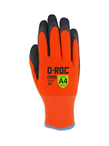 MAGID D-ROC ANSI A4 Waterproof Thermal Sandy Nitrile Coated Work Gloves, 1 Pair, 10/XL (HV550W)