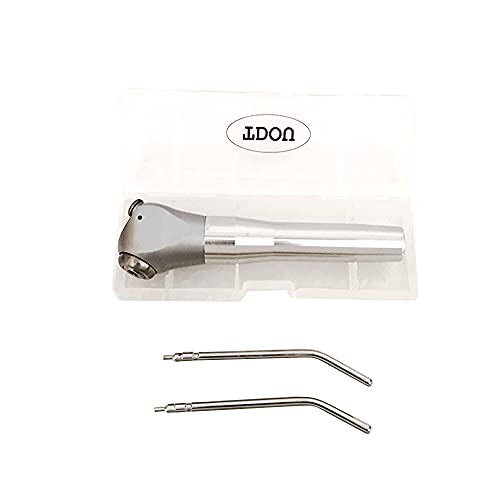 2PCS Dental Air Water Spray Syringe Triple 3 Way 2 Nozzles Tips Metal Handle + 4Pcs Metal Alloy Nozzles/Tips/Tube