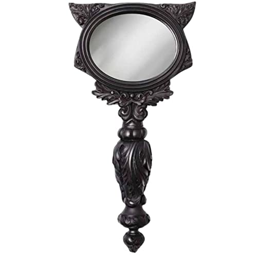 Black Sacred Cat Handheld Small Vanity Make-up Mirror