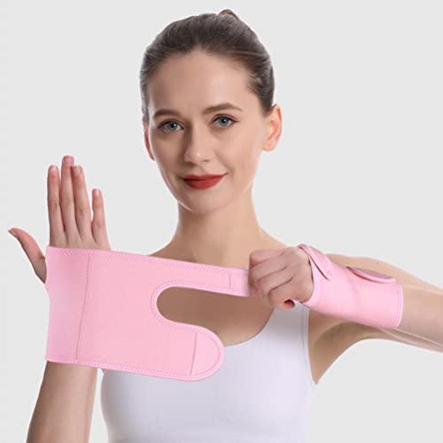2 Pcs Wrist Brace with Steel Plate for Carpal Tunnel Adjustable Breathable Night Sleep Wrist Support Brace Wrist Splint () pink