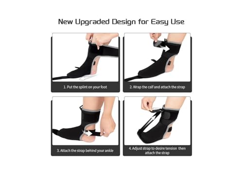 Plantar Fasciitis Night Splint Sock: Unisex Plantar Fasciitis Brace with Massage Ball for Foot Pain Relief by Plantar Fasciitis Achilles Tendonnitis Foot Drop Heel Spur Flat Arch - S/M