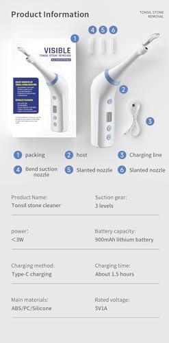 Doctor-Inspired Smart Oral Camera‌ ‌Gentle Tonsil Care Tool‌ with ‌HD Throat Viewer‌ ‌3D Professional Cleaning‌ Modes ‌Rechargeable Oral Device‌ for ‌Fresh Breath and Confidence