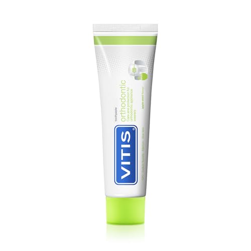 Vitis Toothpaste, 100ml - Orthodontic with Nano Repair, Apple Flavor - Gingivitis Prevention, Tartar Control, Tooth Decay Prevention, Remineralization, Enamel Protection
