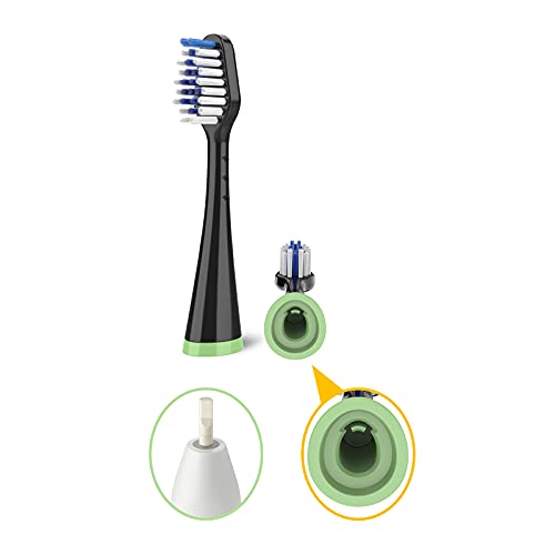 Replacement Toothbrush Heads for Waterpik Complete Care 5.0/9.0 (CC-01/WP-862), STRB-8WB, (8-Pack, Black) 8-pack, Black
