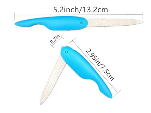 Sinen 3pcs Metal Folding Nail File Stainless Steel Fold Cuticle Professional Double Sided Files Nails Tool Set for Men and Woman(Random Color)
