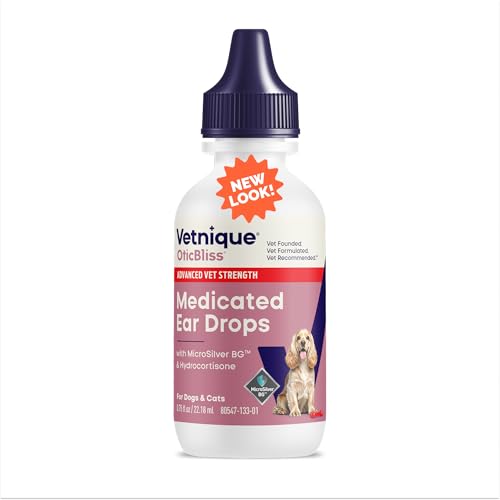 Oticbliss Ear Care Bundle with Cleaning & Drying Ear Finger Mitts 50 Ct. and Vet-Strength Ear Infection Drops with MicroSilver for Cat & Dog Ear Cleaning, Drying, & Ear Infections