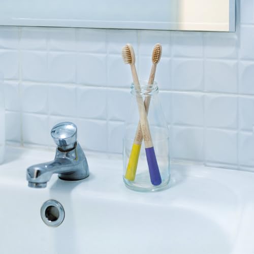 SuperBee Dentos Toothpaste Tablets & Biodegradable Bamboo Toothbrushes, 100 Tabs, Fluoride Free & Eco Friendly, Travel Mouthwash Tablets, Sensitive Bites Kids Adults