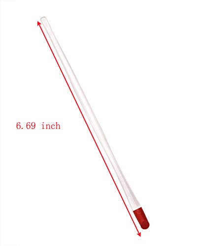ONLYKXY 4 Pieces 17 cm Nail Cuticle Pusher, Red Rubber End and Clear Plastic Handle