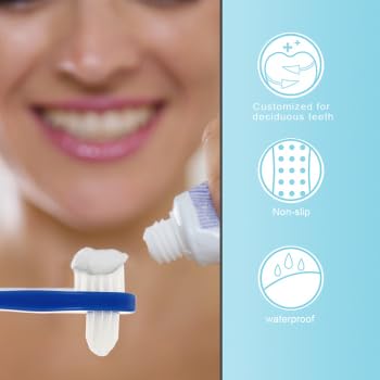 ARTIBETTER 2Pcs Denture Double-sided False Teeth Toothbrush Denture Cleaning Tool (White + Blue)