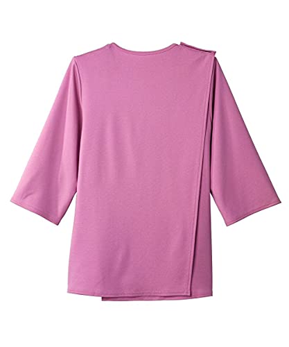 Silverts Women's Adaptive Open Back 3/4 Sleeve Top, Assisted Dressing Shirt XX-Large Mauve