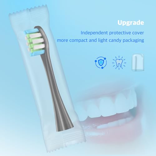 6Family Set Electric Toothbrush Replacement Head Foroclean-Black Black 1 Count (Pack of 8)