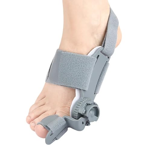 Leadigol Thumb Abduction Orthotic with Adjustable Knob,Rotatable Toe Separator Straightener Pedicure Foot Correction Brace(Grey)