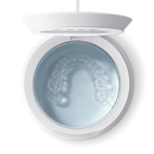 Ultrasonic Retainer Cleaner Machine,45kHz Denture Cleaner White