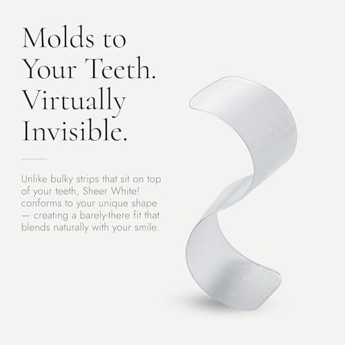 Sheer White! Teeth Whitening Strips – Professional Strength Formula Whitens Up to 5 Shades in 5 Days, Invisible No Slip Strips Mold to Teeth, Enamel Safe Formula, Whiten Anytime - Anywhere!