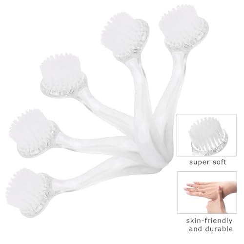 5 Pack Handle Grip Fingernail Brush, Soft Stiff Bristles Brush, Hand Cleaning Under Nails Toes Scrubber, Manicure, Pedicure Care Tools